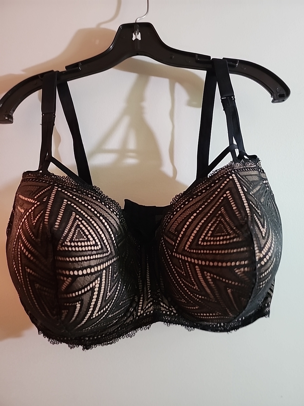 Adore Me TRAZZA Contour Balconette  Geometric Lace Underwire Bra in Black